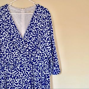 Printed Faux Wrap Dress